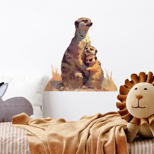 Meerkat Family Wall Decals Removable Animal Vinyl Stickers