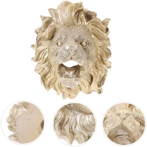 IMIKEYA Wall-Mount Garden Fountain Lion Head Sprayer Nozzle