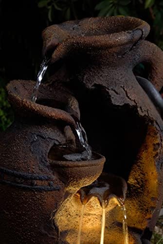 Jeco Old Fashion Pot Outdoor Fountain with LED Light 1