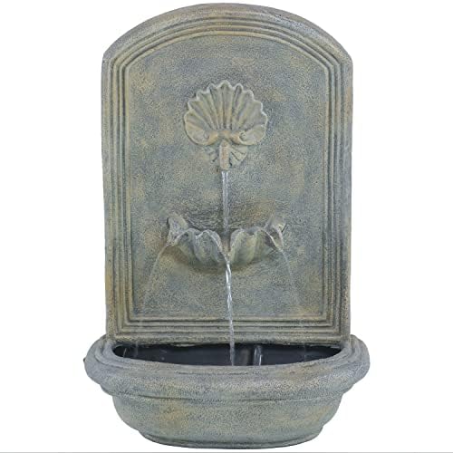 Sunnydaze Seaside 27 Inch Outdoor Wall Fountain
