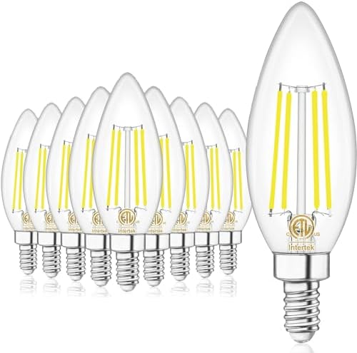 10 Pack Dimmable E12 LED Candelabra Bulbs 4W 4000K Natural Daylight