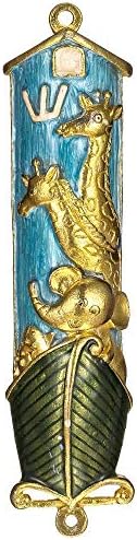 Matashi Hand Painted Mezuzah with Gold and Crystals