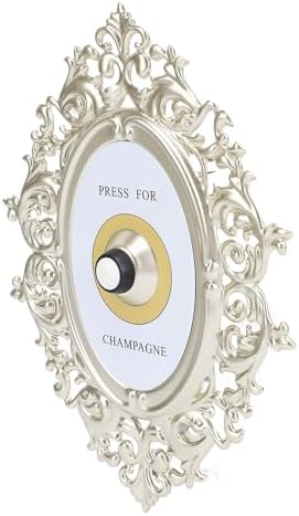 Zerodis Metal Champagne Button Doorbell Gold Classic Style Hanging Mount