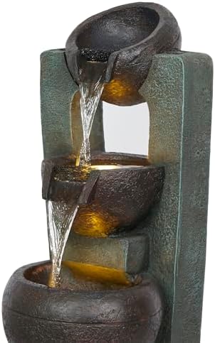 Alpine TZL400 34 Inch 3 Tier Fountain with LED Lights