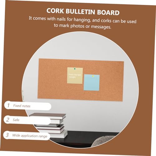 Levemolo 17x8in Adhesive Cork Board for Wall Office