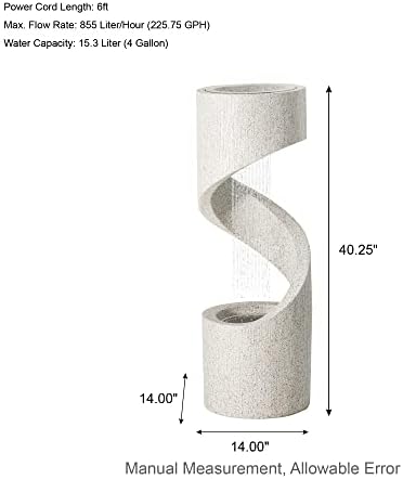 Glitzhome Tiered Outdoor Water Fountain with LED Light