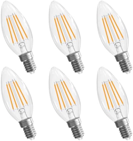 GvvooHome 6W E12 Candelabra LED Bulbs 6 Pack