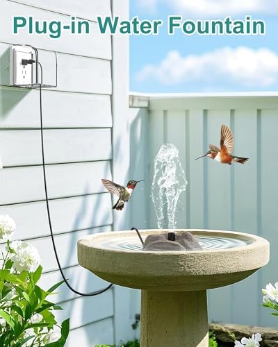Realistic Granite Rock Bird Bath Fountain with Adjustable Flow