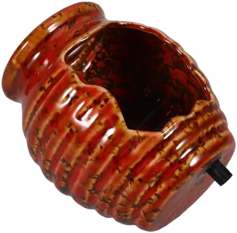 Red Ceramic Fountain Planter for Garden Outdoor Decoration