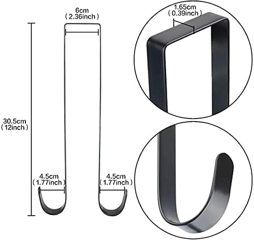 12 Inch Double Side Wreath Hanger Black