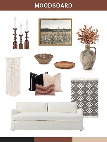Crumbs Home Modern Farmhouse Fall Linen Throw Pillow Cover 20x20