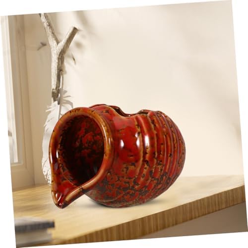 Elegant Red Ceramic Tabletop Waterfall Fountain for Zen Decor