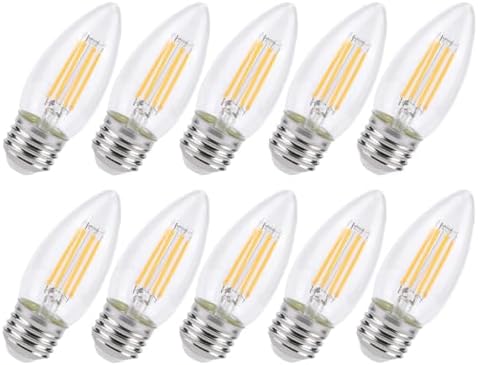 KINUR E26 LED Candelabra Light Bulbs 4W 10Pack Warm White