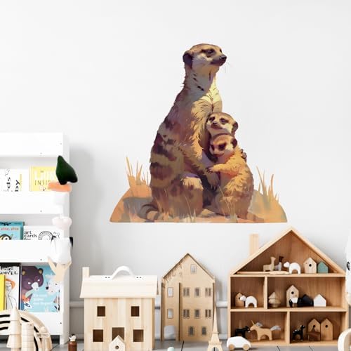 Meerkat Family Wall Decals Removable Animal Vinyl Stickers