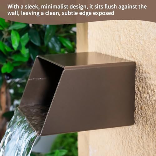 PONDO 6 Inch Square Water Fountain Spout - 316 Stainless Steel