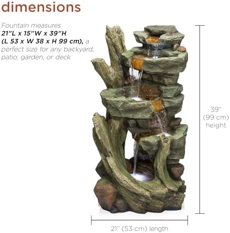 Alpine Corporation TZL292 Gray Outdoor Fountain