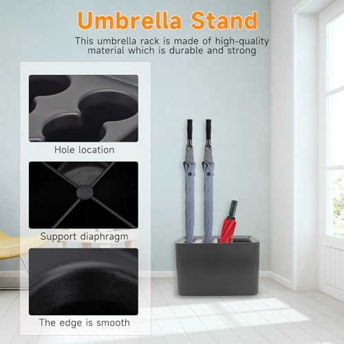 Suoyouman Umbrella Holder for Entryway with Drip Tray Black