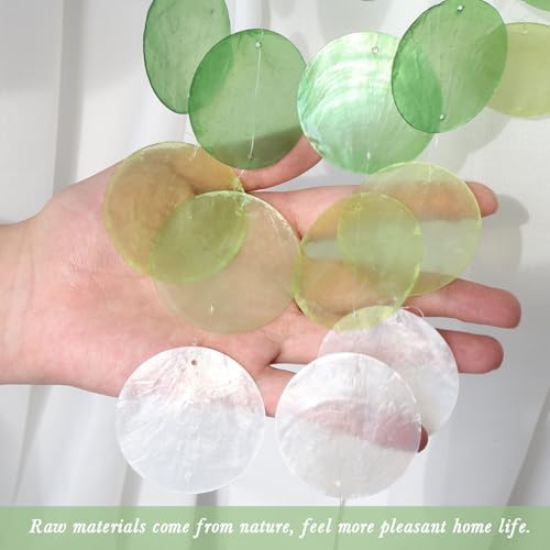 Pretty Jolly Capiz Moon Dream Catcher Wind Chimes Green