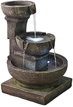 PeterIvan Outdoor Waterfall Fountain with LED Lights