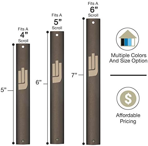 AS Mezuzot Aluminum Mezuzah Case with Modern Shin Design