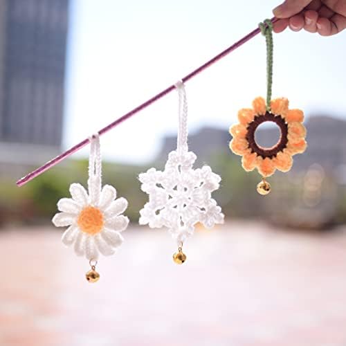 Crocheted Snowflake Ornaments 4pcs Christmas Tree Decorations