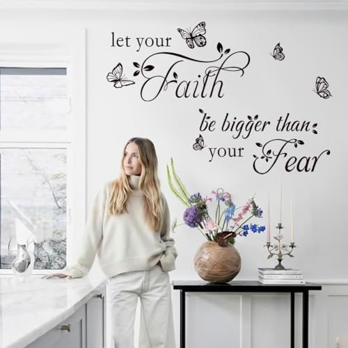 Inspirational Faith Bigger Than Fear Wall Decal Sticker