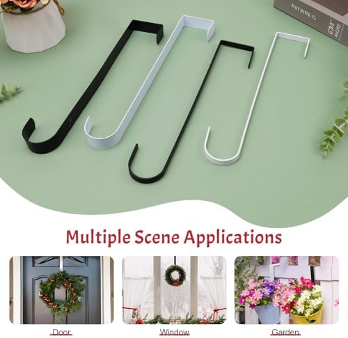 Narrow Black Wreath Hanger 12 Inch Door Hook