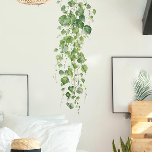 Green Plant Vine Leaves Wall Sticker for Bedroom Decor