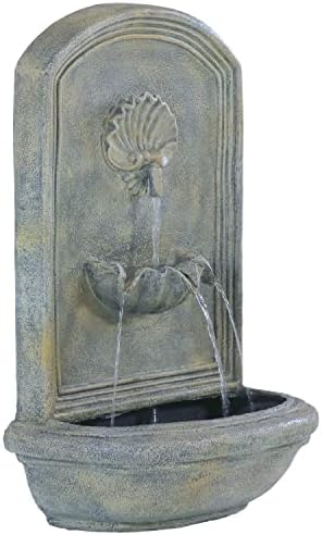 Sunnydaze Seaside 27 Inch Outdoor Wall Fountain