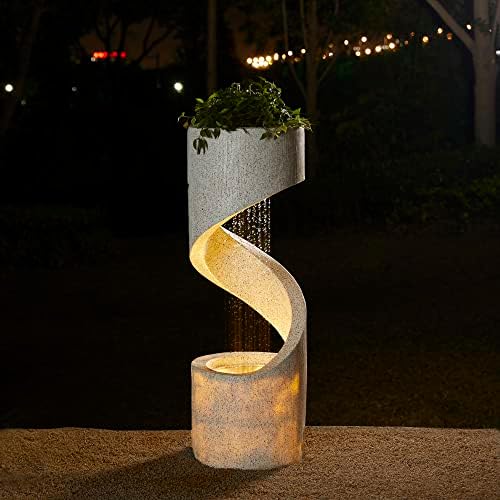 Glitzhome Tiered Outdoor Water Fountain with LED Light