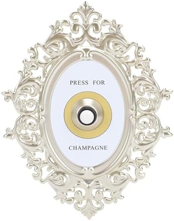 Zerodis Metal Champagne Button Doorbell Gold Classic Style Hanging Mount