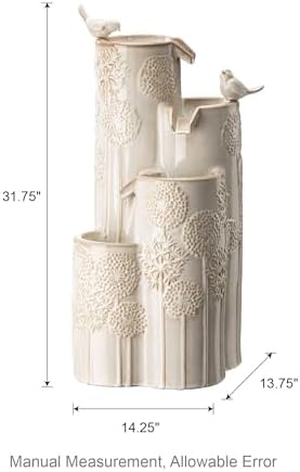 Glitzhome 3175 H Outdoor Water Fountain with LED Lights and Pump