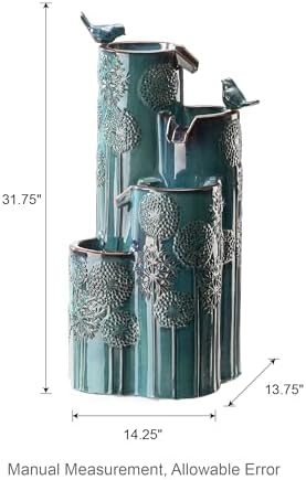 Glitzhome 3175 H Outdoor Fountain with LED Lights and Pump