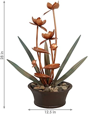 Sunnydaze 28 Inch Copper Waterfall Fountain for Outdoor Use