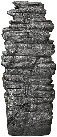 SunJet 472 Inch Multi-Tier Rock Water Fountain with LED Lights