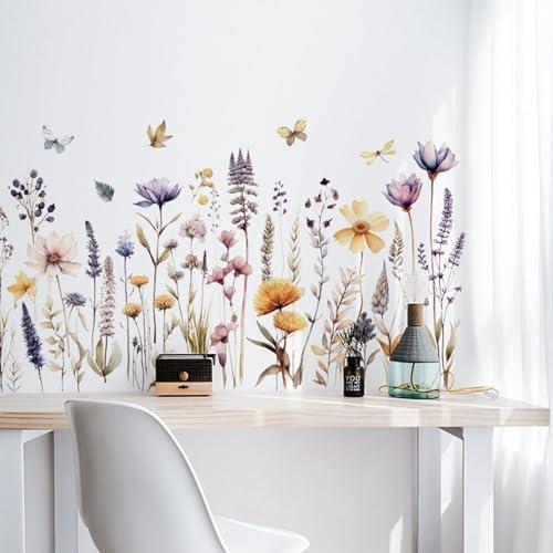 Flowers Wall Decals for Bedroom and Living Room Decor