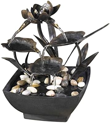 Jeco Cadono Metal Leaves Tabletop Fountain 1