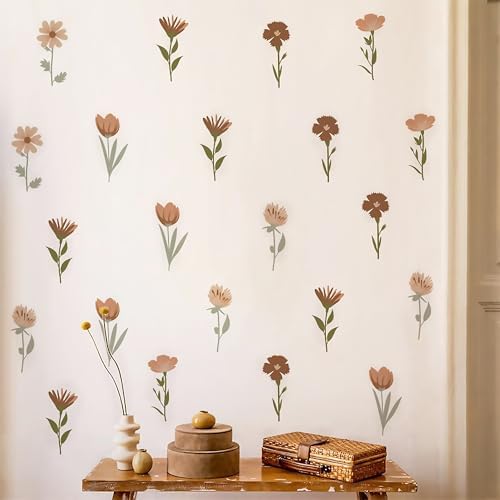 Arawat Wildflower Wall Decals 72pcs Peel and Stick Decor