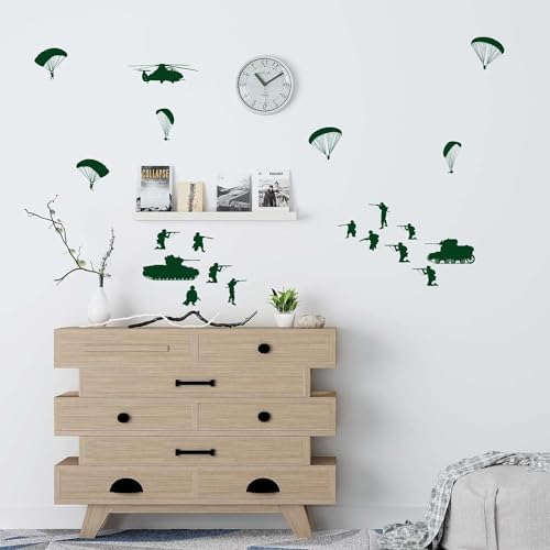 PLIGREAT 20 Pcs Military Wall Stickers Peel and Stick