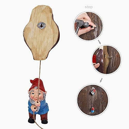 Whimsical Gnome Tree Hugger Figurine Sculpture