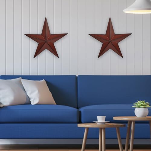 155 Inch 2Pcs Metal Barn Stars Decor