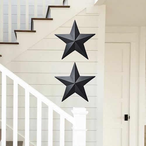155 Inch Black Barn Star Wall Decor Set of 2