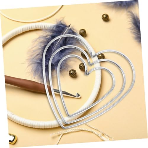 Cloth Metal Ring Dreamcatcher Set 9pcs Heart Shape Hoops
