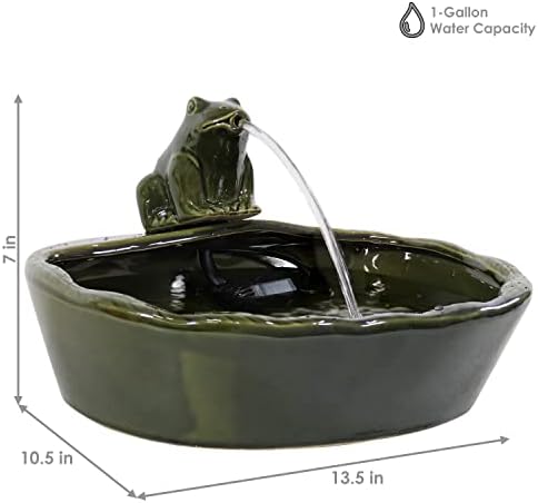Sunnydaze 28-Inch Solar Fountain with LED Lights and Battery Backup