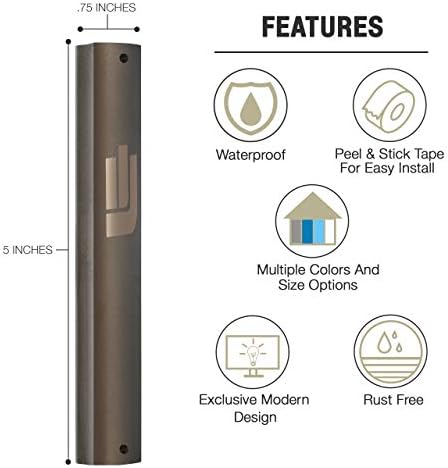 AS Mezuzot Aluminum Mezuzah Case with Modern Shin Design