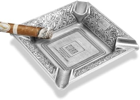 Titanium Cigar Ashtray with 4 Slots and Anti-Slip Base