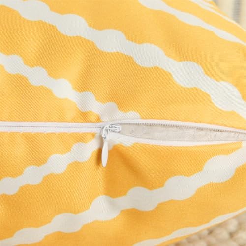 Adabana Waterproof Throw Pillow Covers Set of 2 Boho Yellow and White
