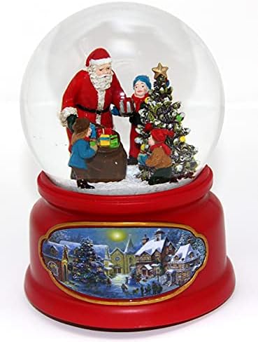 San Francisco Music Box Company Santa With Kids Snow Globe