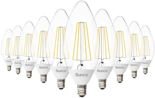Sunco 10 Pack Dusk to Dawn LED Bulbs B11 E12 Base