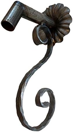 Rustic Water Fountain Spout with Hammered Scroll Design